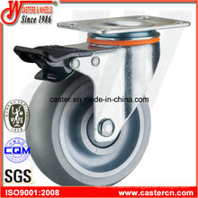 Swivel Caster with Gray Super Synthetic TPR Wheel